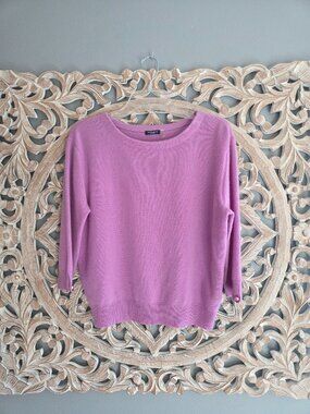 Magaschoni Cashmere 3/4 sleeve purple lilac sweater Medium
